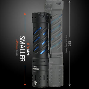 MINI LAMPE DE POCHE EDC EN ALUMINIUM E70 AVEC BATTERIE - 2000 LUMENS