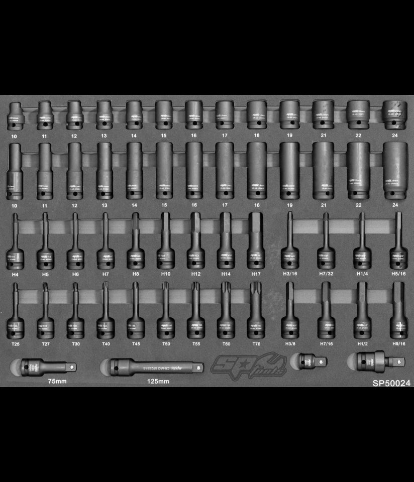 56PC 1/2" DRIVE IMPACT SOCKET SET w/ EVA FOAM