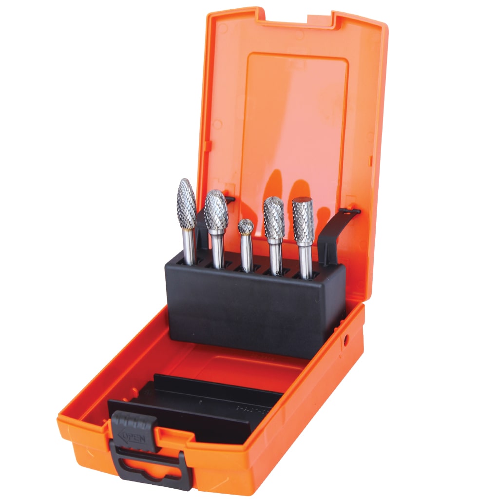 5PC TUNGSTEN CARBIDE BURR SET - STEEL