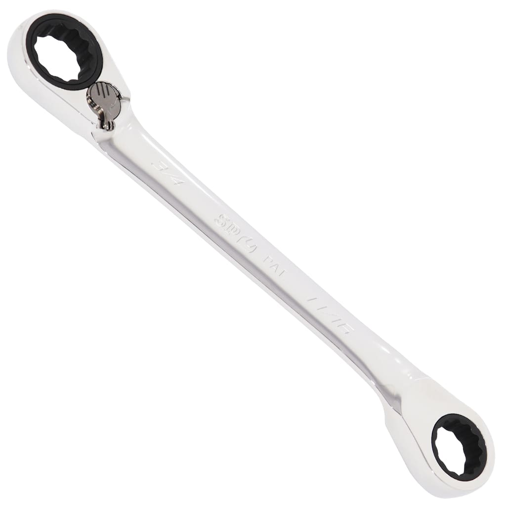 SAE REVERSIBLE GEAR DRIVE DOUBLE BOX WRENCH - 15° OFFSET