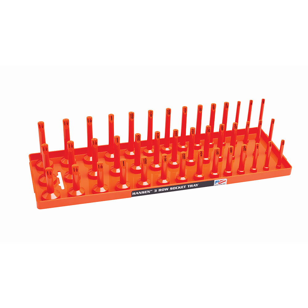 1/2&quot; Dr. Standard Regular, Semi-Deep, Deep Socket Holder - Orange