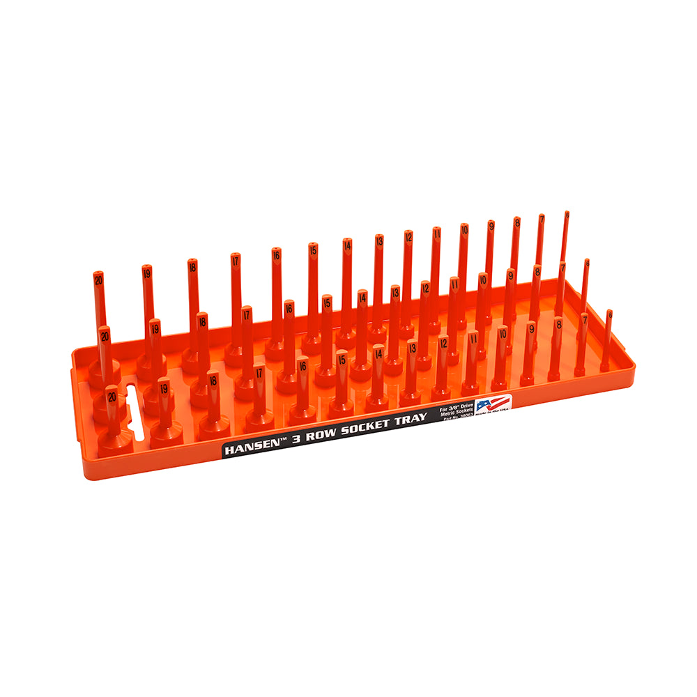 3/8&quot; Dr. Metric Regular, Semi-Deep, Deep Socket Holder - Orange