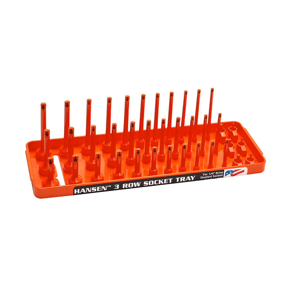 1/4&quot; Dr. Standard Regular, Semi-Deep, Deep Socket Holder - Orange
