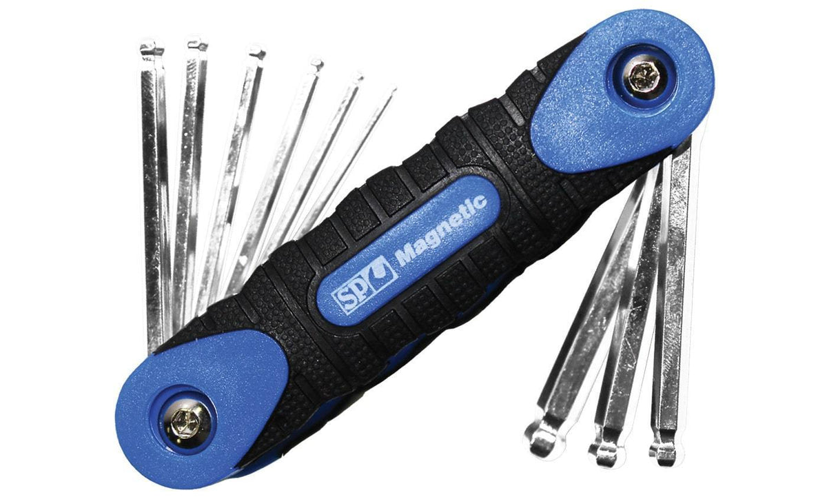 9PC METRIC FOLDING MAGNETIC BALL DRIVE HEX KEY SET
