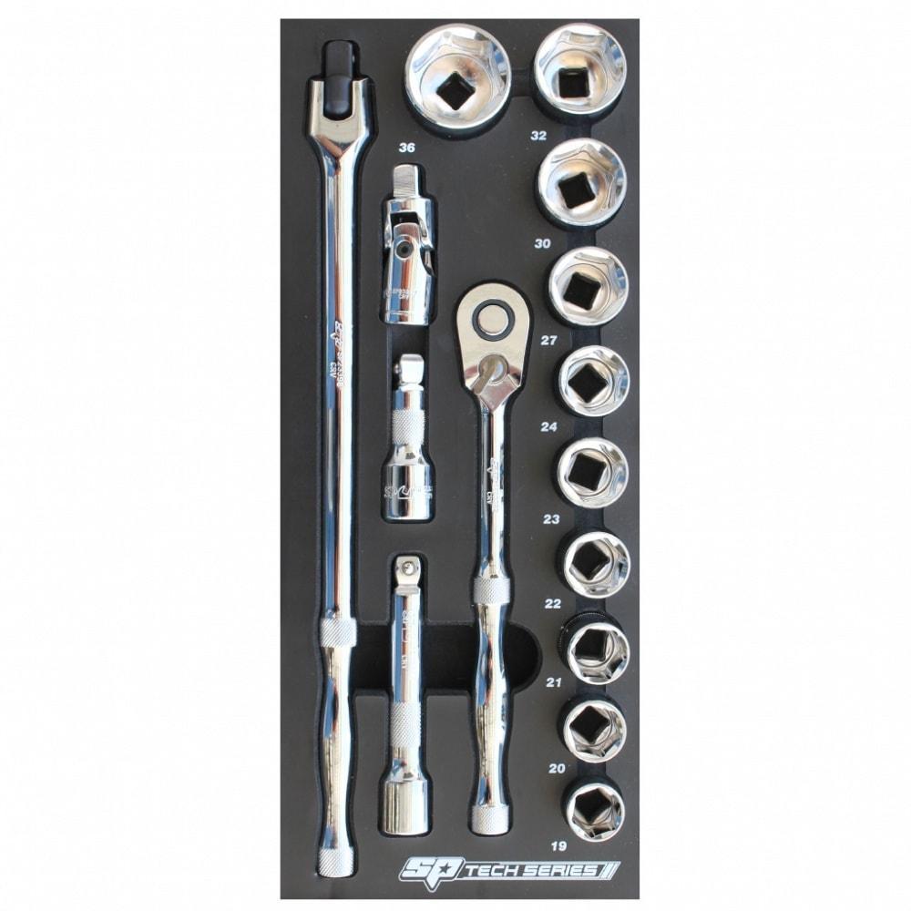 15PC TECH SERIES METRIC SOCKET SET w/ EVA FOAM