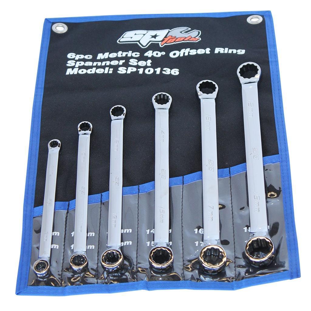 6PC METRIC FLAT DRIVE® DOUBLE BOX WRENCH SET - 40° OFFSET