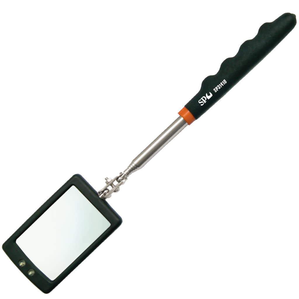 Inspection Mirror with LED Lights - Telescopic - Rectangle