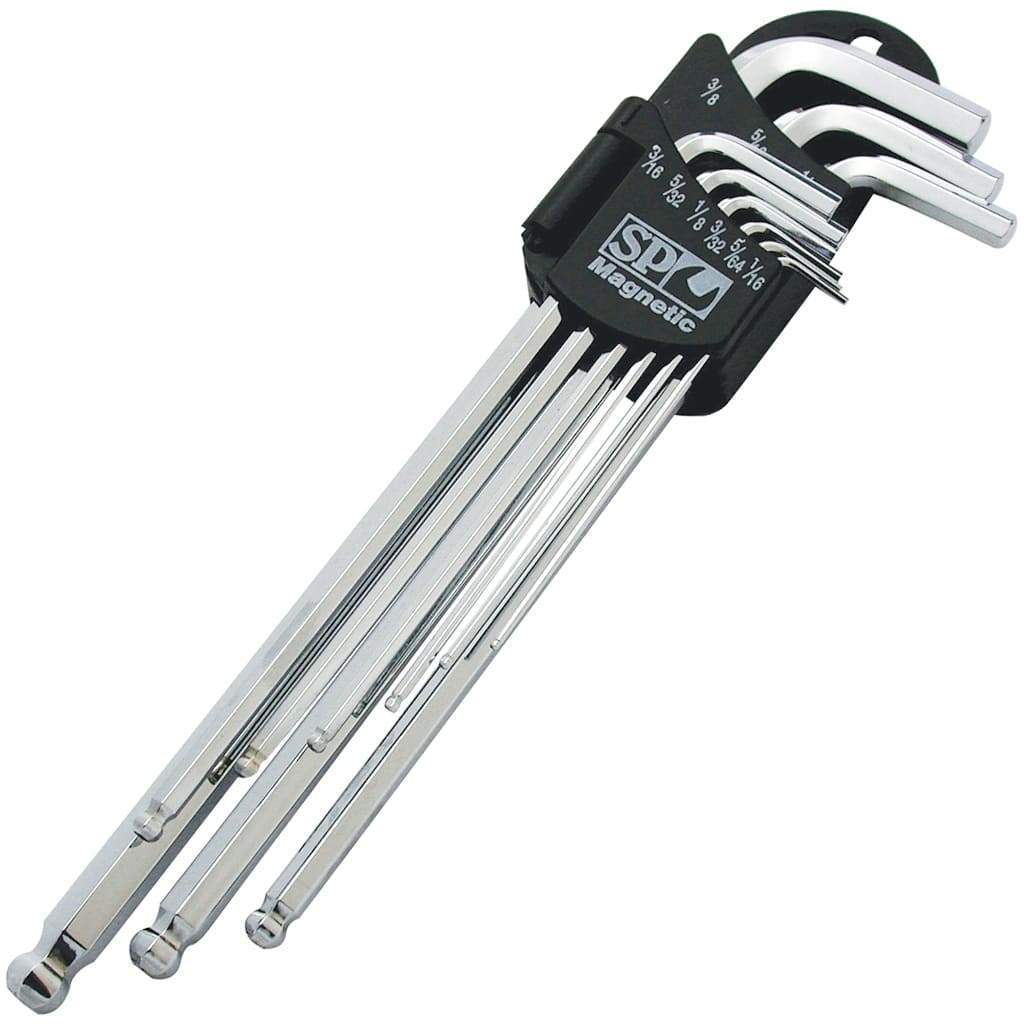 9PC SAE L-SHAPED MAGNETIC BALL DRIVE HEX KEY SET