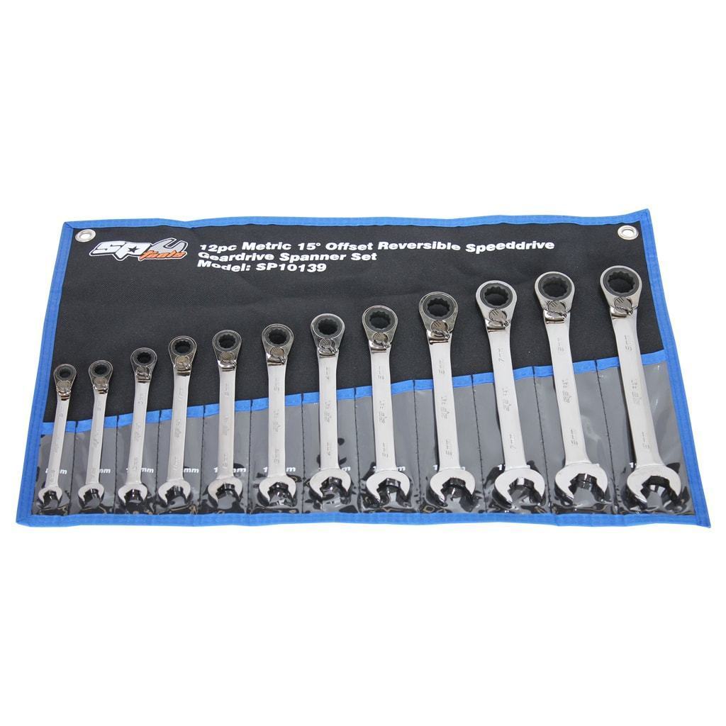 12PC METRIC SPEED DRIVE® GEAR DRIVE WRENCH SET - 15° OFFSET