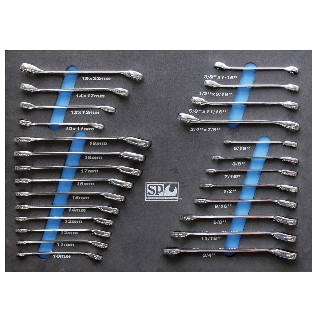 26PC METRIC/SAE GEARDRIVE & FLARE NUT WRENCH SET w/ EVA FOAM