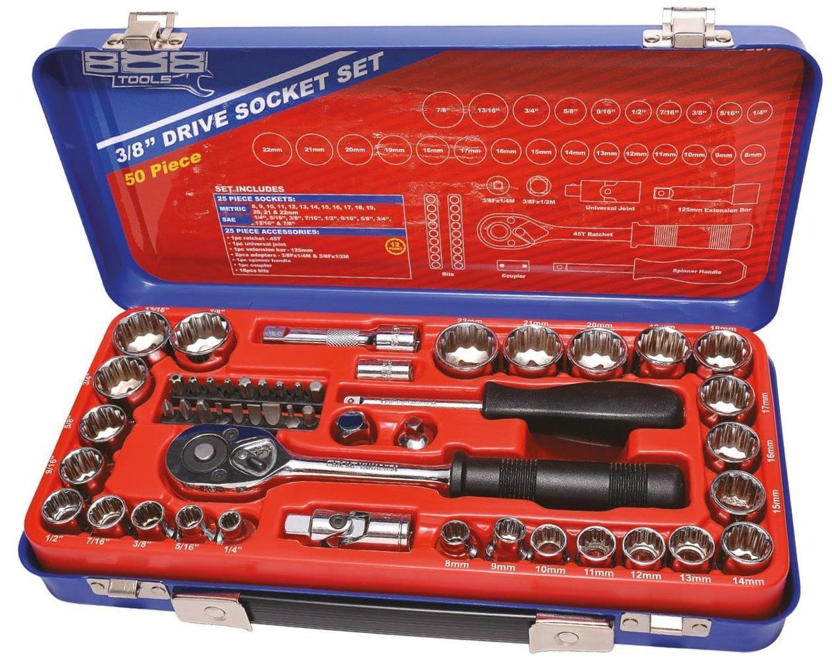 50PC 3/8&quot; DRIVE 888 SERIES® METRIC/SAE 12PT SOCKET SET