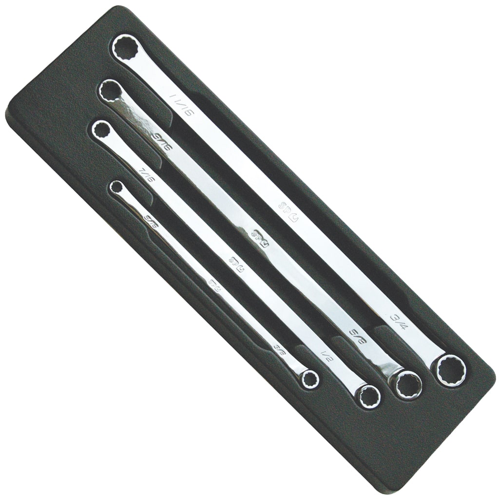 4PC 12PT SAE FLAT DRIVE® DOUBLE BOX WRENCH SET - 0° OFFSET