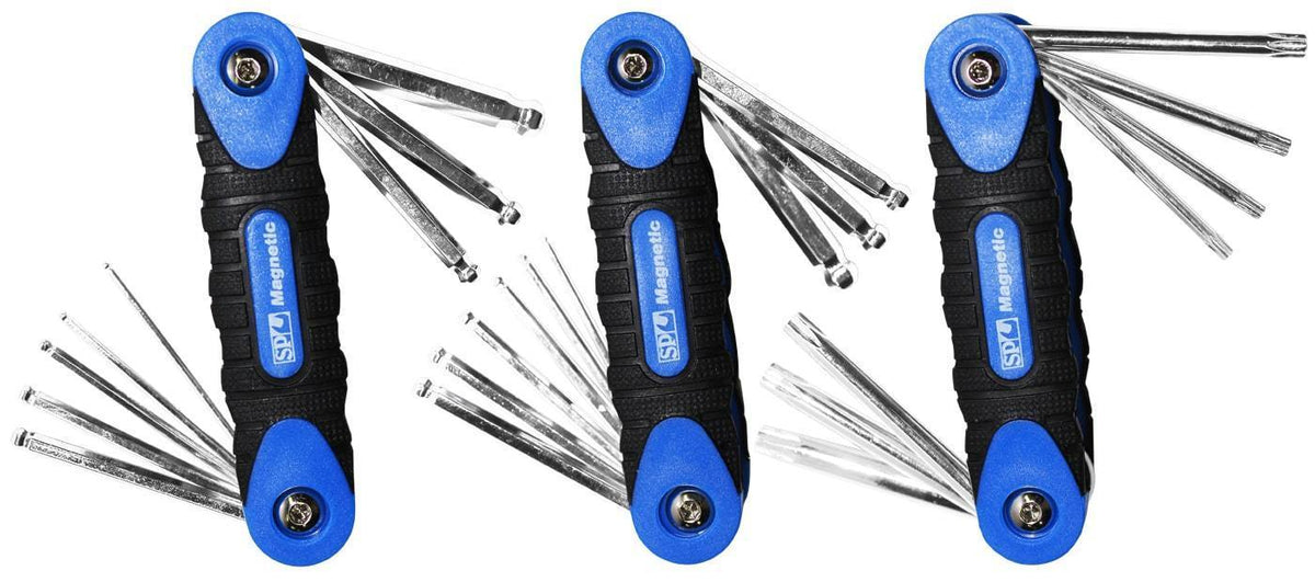 3PC FOLDING MAGNETIC HEX KEY COMBO SET