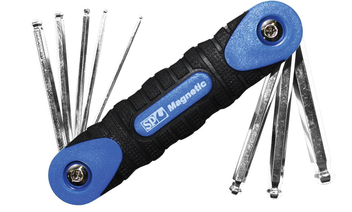 8PC SAE FOLDING MAGNETIC BALL DRIVE HEX KEY SET