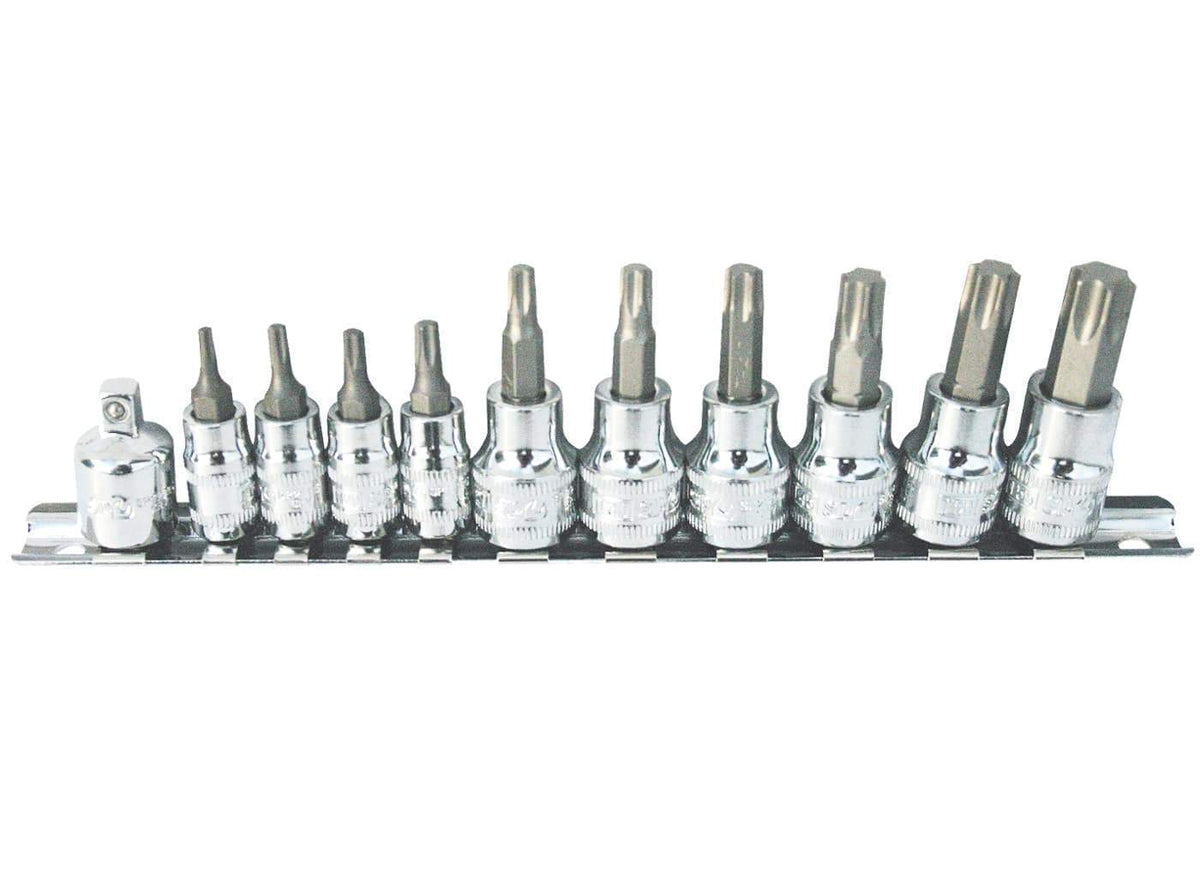 11PC 1/4&quot; &amp; 3/8&quot; DRIVE TORX® BIT SOCKET RAIL