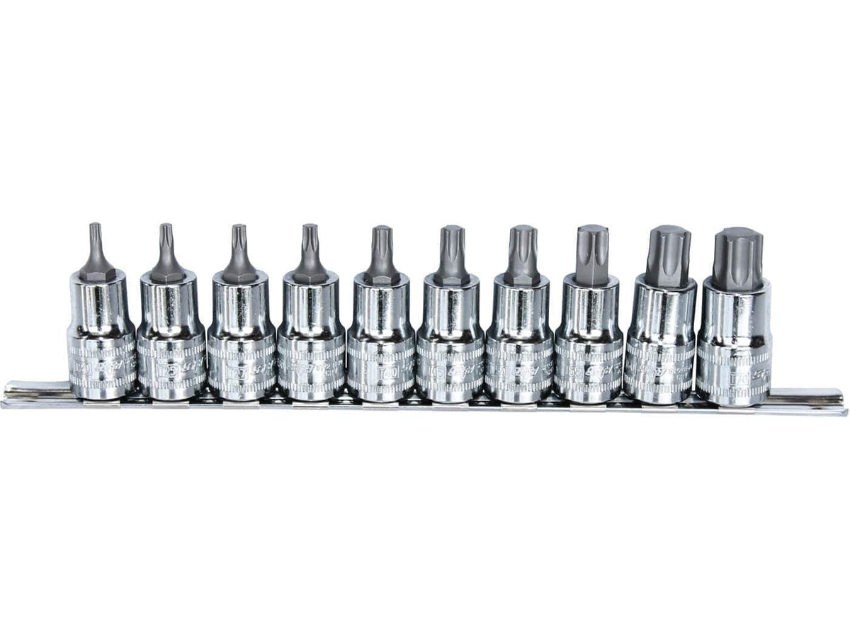 10PC 1/2&quot; DRIVE TORX® BIT SOCKET RAIL SET