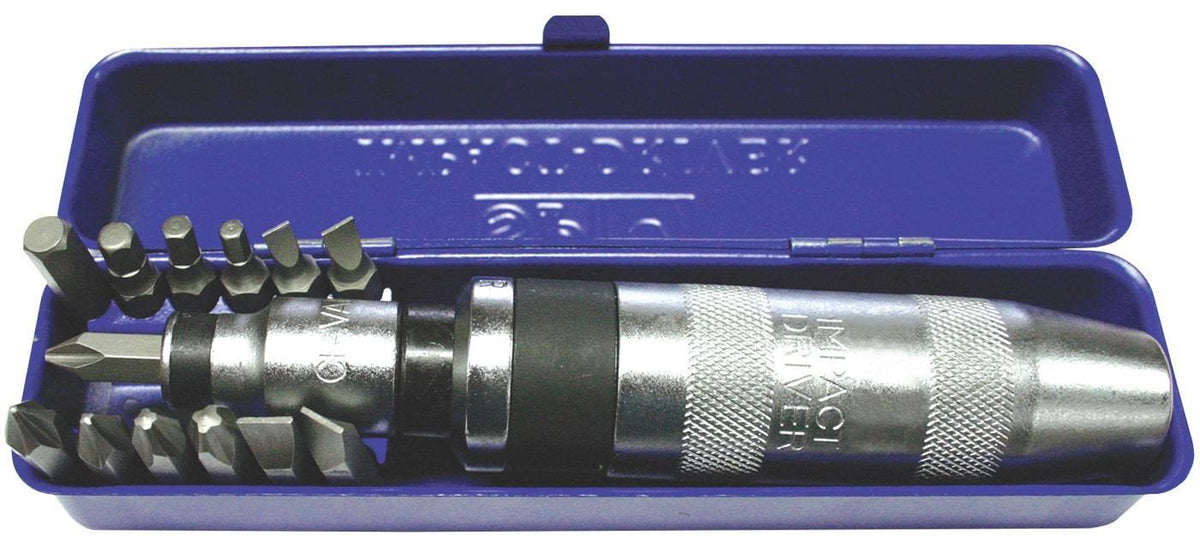 13PC IMPACT SCREWDRIVER SET - PHILLIPS/FLAT TIP/HEX