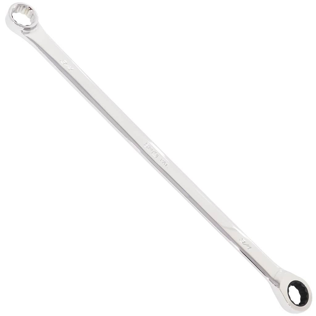 SAE EXTRA-LONG FLAT DRIVE° GEAR DRIVE DOUBLE BOX WRENCH - 0° OFFSET