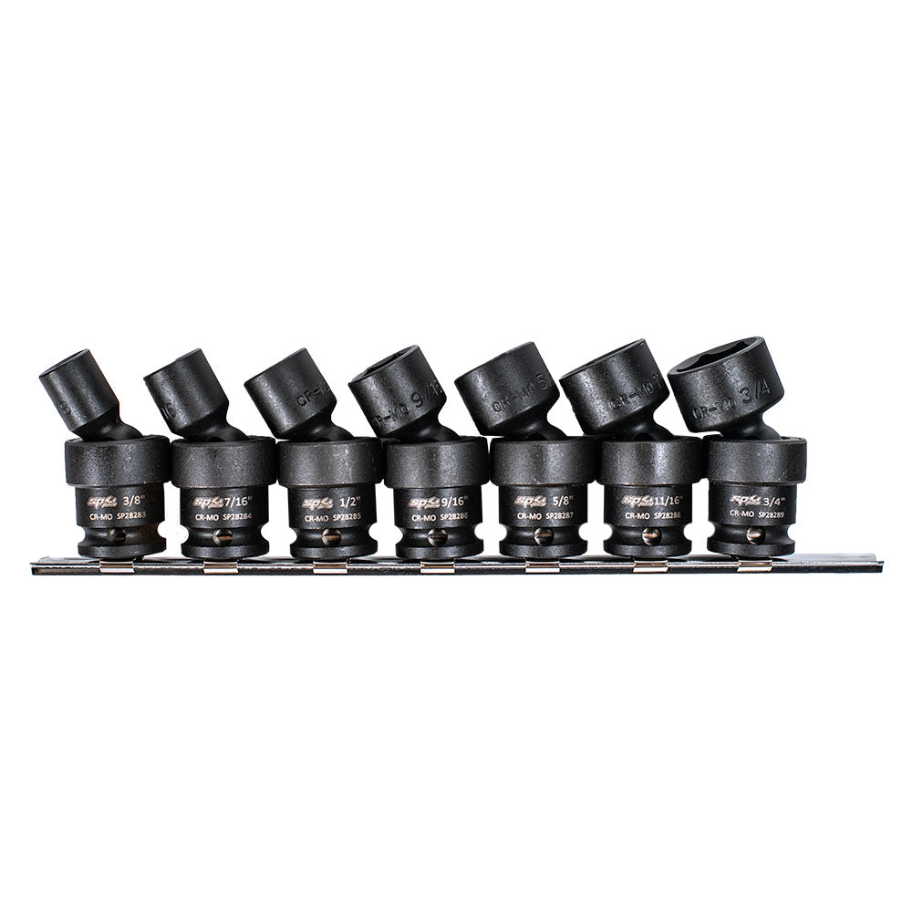 7PC 3/8&quot; DRIVE 6PT SAE IMPACT SWIVEL SOCKET SET