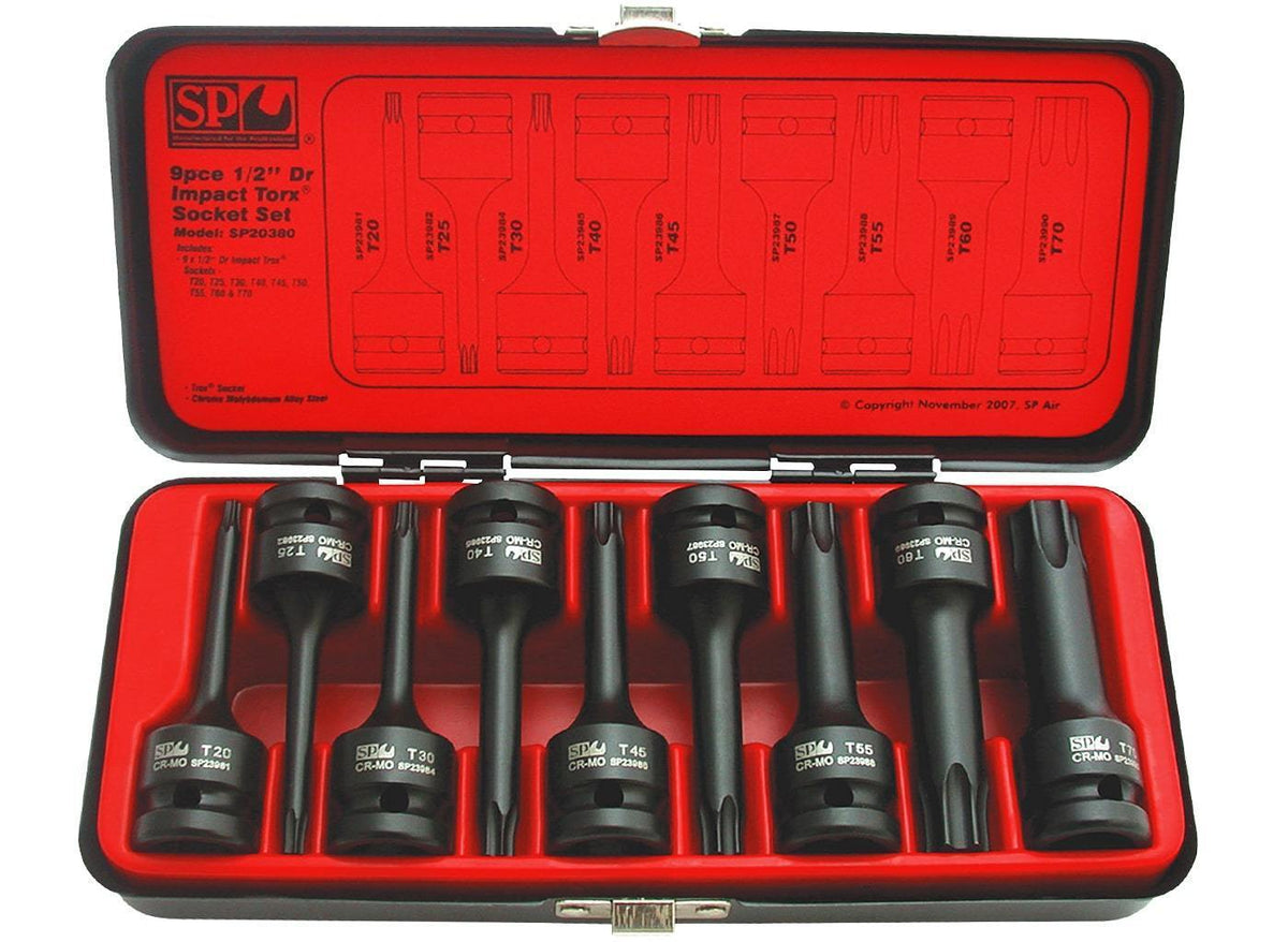 9PC 1/2&quot; DRIVE TORX® IMPACT SOCKET SET